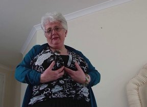 Big breasted British granny playing with yourself