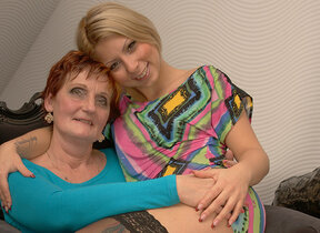 Two naughty old and young lesbians do vulnerable